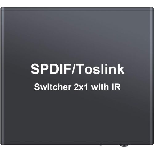  [아마존베스트]LiNKFOR Digital Toslink Optical 2x1 Switch with 6ft Optical Cable and IR Remote Control Aluminum Alloy Digital Audio SPDIF Toslink Optical Fiber Switcher 2 in 1 Out for PS3 Xbox Bl