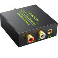 [아마존베스트]LiNKFOR Digital to Analog Audio Converter DAC Converter Digital Optical SPDIF Toslink Coaxial to Analog RCA L/R 3.5mm Jack Stereo Audio Adapter Converter with Optical Cable for HDT