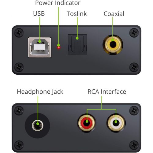  [아마존베스트]LiNKFOR USB to SPDIF Coaxial RCA and 3.5mm Headphone Jack Converter USB DAC Optical Audio Adapter USB DAC PCM for Windows Mac PS4 PS3