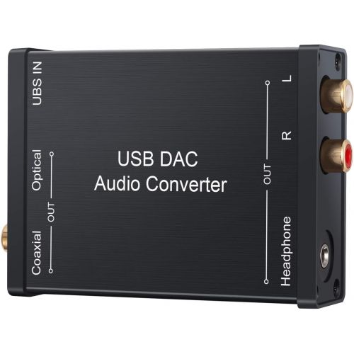  [아마존베스트]LiNKFOR USB to SPDIF Coaxial RCA and 3.5mm Headphone Jack Converter USB DAC Optical Audio Adapter USB DAC PCM for Windows Mac PS4 PS3