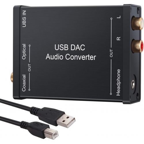  [아마존베스트]LiNKFOR USB to SPDIF Coaxial RCA and 3.5mm Headphone Jack Converter USB DAC Optical Audio Adapter USB DAC PCM for Windows Mac PS4 PS3