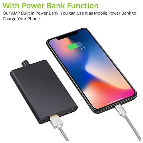  [아마존베스트]LiNKFOR 3.5 mm HiFi Headphone Amplifier 16-300 Ohm with Power Bank HiFi Headphone Amplifier Portable HiFi Headphone Amplifier 3000 mAh with 1.2 m USB Power Cable for MP3 MP4 Mobile