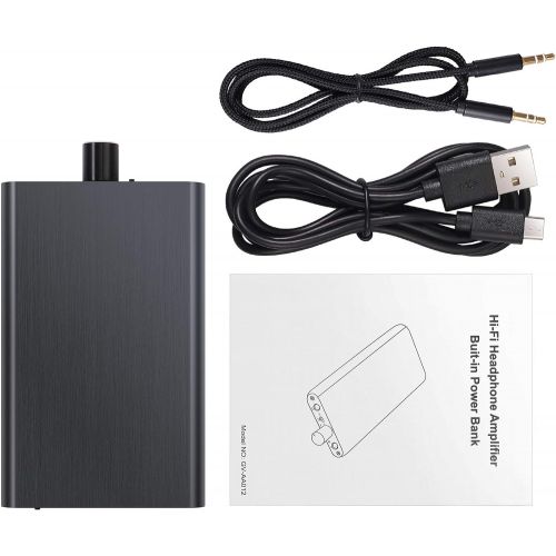  [아마존베스트]LiNKFOR 3.5 mm HiFi Headphone Amplifier 16-300 Ohm with Power Bank HiFi Headphone Amplifier Portable HiFi Headphone Amplifier 3000 mAh with 1.2 m USB Power Cable for MP3 MP4 Mobile