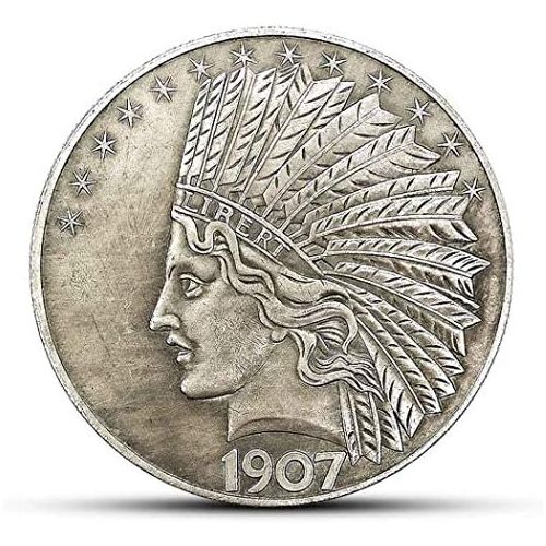  [아마존베스트]MarshLing Antique Liberty Indian Head Ten-Dollars Coin - Great American Commemorative Old Coins- Uncirculated Morgan Dollars-Discover History of US Coins Perfect Quality