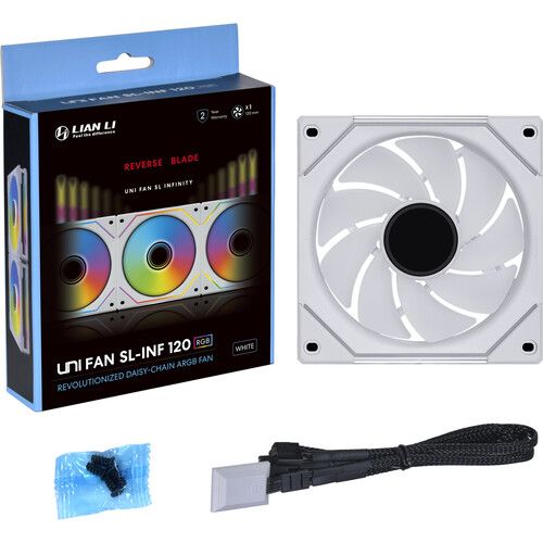  Lian Li Uni Fan SL-Infinity Reverse Blade Case Fan (White)