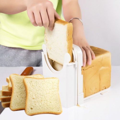  LianLe Brot schneide maschine Toast Slicer Falten und verstellbar mit 4 Scheiben Dicken