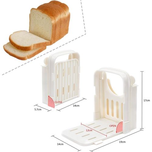  LianLe Brot schneide maschine Toast Slicer Falten und verstellbar mit 4 Scheiben Dicken