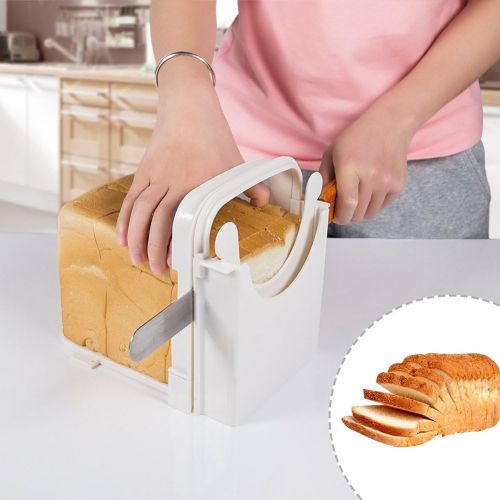  LianLe Brot schneide maschine Toast Slicer Falten und verstellbar mit 4 Scheiben Dicken