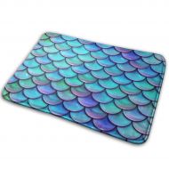 Liayai7. Mermaid Scales,Non Slip Machine-Washable Door Mats Bathroom Kitchen Rug Welcome Doormat Thicken Playmat Multi-purpose Floorcover 31.5(L) X 19.7(W) Inch