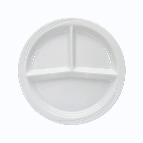  Libbey Intuitive Diningware Donna Senior 3-Section Divided Plates, 10-inch, White, Set of 2