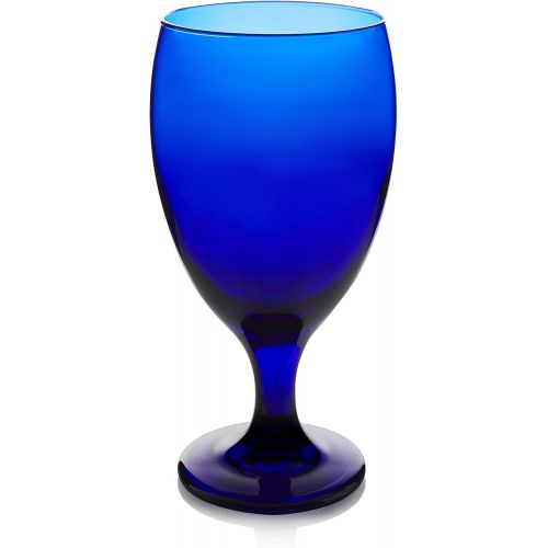  Libbey Premiere Cobalt Iced Tea Goblet Beverage Glasses, Set of 12 , Cobalt Blue Goblets (16.25 oz Frustration Free Packaging) -