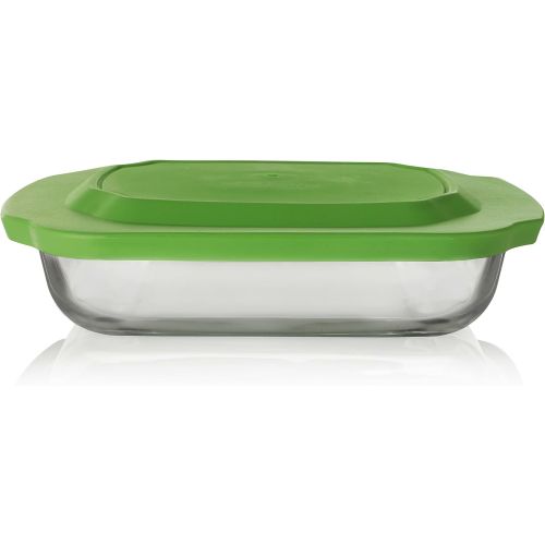  [아마존베스트]Libbey Bakers Basics 2-Piece Glass Casserole Baking Dish Set with Plastic Lids