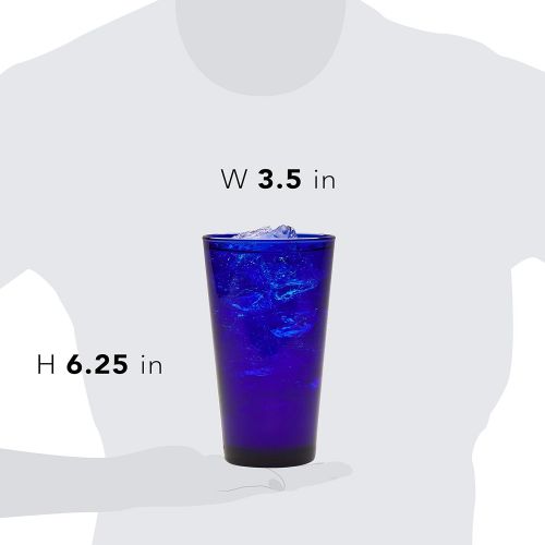  [아마존베스트]Libbey Cobalt Flare Tumbler Glasses, Set of 8