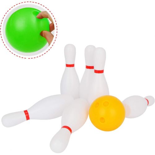  Liberry Kids Bowling Set Includes 10 Classical White Pins and 2 Balls, Suitable as Toy Gifts, Early Education, Indoor & Outdoor Games, Great for Toddler Preschoolers and School-age