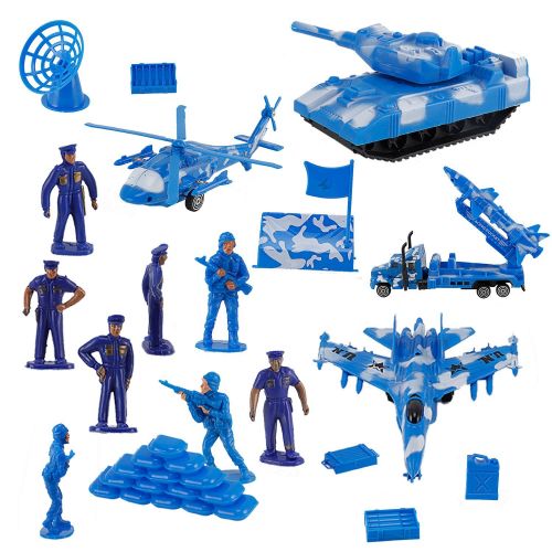 리버티임포트 Liberty Imports Action Figures Army Men Soldier Military Playset with Scaled Vehicles (52 pcs)