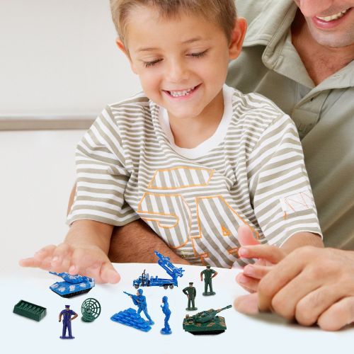 리버티임포트 Liberty Imports Action Figures Army Men Soldier Military Playset with Scaled Vehicles (52 pcs)