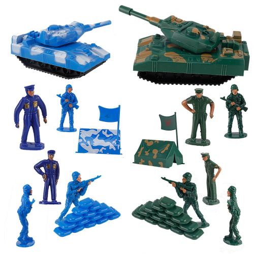 리버티임포트 Liberty Imports Action Figures Army Men Soldier Military Playset with Scaled Vehicles (52 pcs)