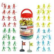 Liberty Imports Cowboys and Indians Big Bucket of Toy Soldiers Army Men Figurines (140 Pcs)