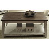 Liberty Furniture INDUSTRIES 612-OT1010 Lancaster Cocktail Table, 48 x 26 x 19, Weathered Bark Finish with White Hang Up