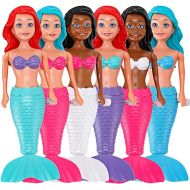 6 Pack Bath Toys for Toddlers Kids Girls - Mermaid Princess Wind Up Tail Flap Floating Water Bathtub Toys, Swimming Pool Bathing Time Fun