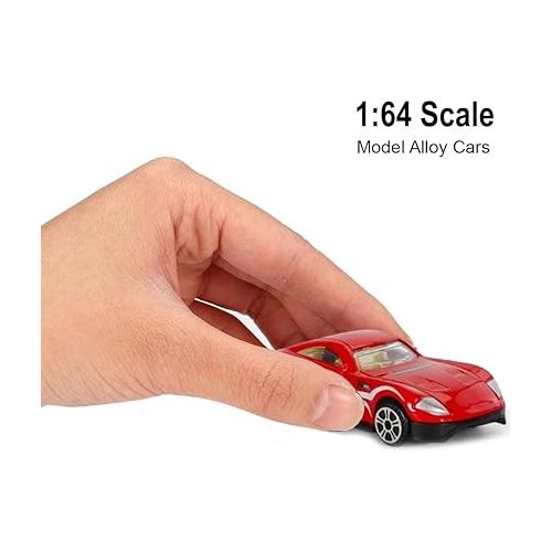 리버티임포트 25 Piece Diecast Cars Pack Toy Playset in Storage Carrying Tub - 1:64 Scale Metal Alloy Die-cast Vehicles Collection for Kids