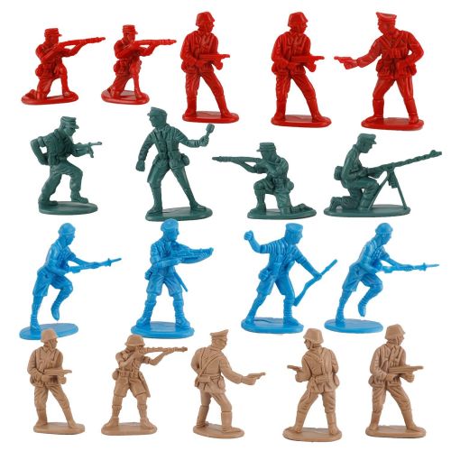 리버티임포트 Liberty Imports Army Men Action Figures Soldier Bucket Playset with Scaled Tanks, Planes, Submarines, Flags & More!