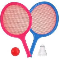 Badminton Racket Set for Kids, Toddlers with 2 Paddles, Ball and Birdie - Junior Kindergarten Student Outdoor Sports Tennis Racquet Play Game Beach Toys