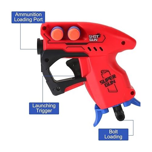 리버티임포트 4 Pack Mini Dart Guns Blaster Bundle for Nerf Party Favors, Stocking Stuffers Compatible with Nerf Gun Pistol Elite Micro Shot Toys for Kids, Boys, Toddlers, Teens, Adults