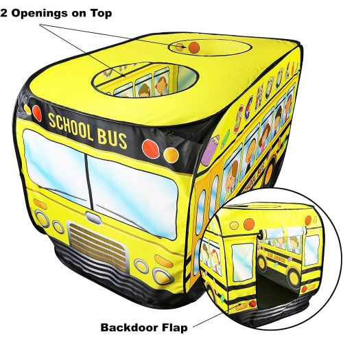 리버티임포트 [아마존베스트]Liberty Imports Kids Pop Up Play Tent - Foldable Indoor and Outdoor Playhouse for Toddlers, Boys and Girls (School Bus)