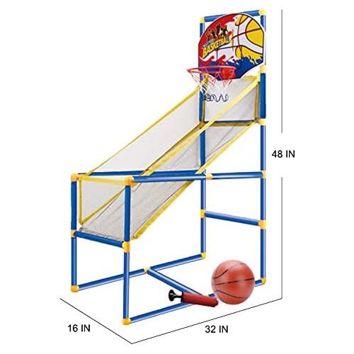 리버티임포트 [아마존베스트]Kids Arcade Basketball Hoop Shot Game - Indoor Sports Shooting System with Mini Hoop, Inflatable Ball and Pump