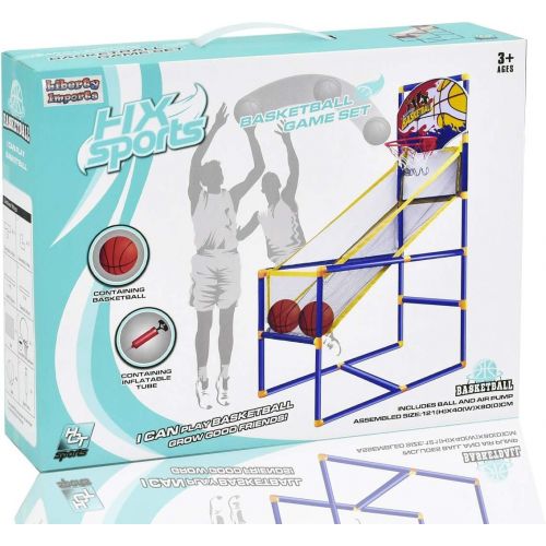 리버티임포트 [아마존베스트]Kids Arcade Basketball Hoop Shot Game - Indoor Sports Shooting System with Mini Hoop, Inflatable Ball and Pump