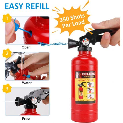 리버티임포트 Liberty Imports 7 Inch Fire Extinguisher Squirt Toys - 12 Pack - Firefighter Water Guns with Realistic Design - Fun Fireman Squirters for Kids Party Favors