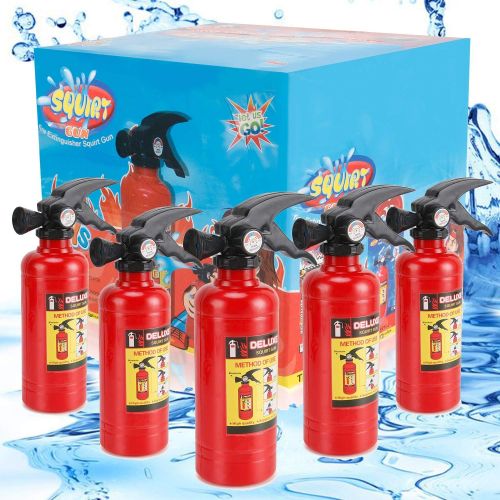 리버티임포트 Liberty Imports 7 Inch Fire Extinguisher Squirt Toys - 12 Pack - Firefighter Water Guns with Realistic Design - Fun Fireman Squirters for Kids Party Favors