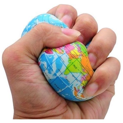 리버티임포트 Liberty Imports 24 Pack - Mini Globe Planet Earth Soft Foam Stress Ball Toy Bulk Educational Novelties for Kids, School, Classroom, Party Favors - (2.5 inches Inches)