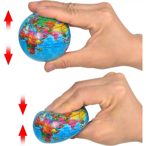 리버티임포트 Liberty Imports 24 Pack - Mini Globe Planet Earth Soft Foam Stress Ball Toy Bulk Educational Novelties for Kids, School, Classroom, Party Favors - (2.5 inches Inches)
