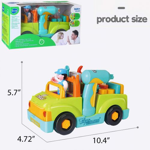 리버티임포트 Liberty Imports Multifunctional Take Apart Toy Tool Truck With Electric Drill and Power Tools, Lights and Music, Bump and Go Action