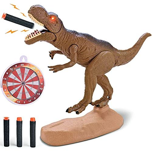 리버티임포트 Liberty Imports Dino Planet Dinosaur Foam Dart Gun T-Rex Toy - Realistic Tyrannosaurus Rex Model for Kids with Shooting Roaring Sounds and Light Up Eyes