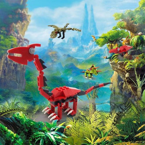 리버티임포트 Liberty Imports 3D Dinosaur Puzzle Figures Building Bricks in Jurassic Eggs - 6-in-1 Buildable Transforming Dino Blocks - Educational Assembly Kits for Kids Party Favors (Set of 6)