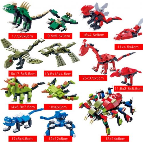 리버티임포트 Liberty Imports 3D Dinosaur Puzzle Figures Building Bricks in Jurassic Eggs - 6-in-1 Buildable Transforming Dino Blocks - Educational Assembly Kits for Kids Party Favors (Set of 6)