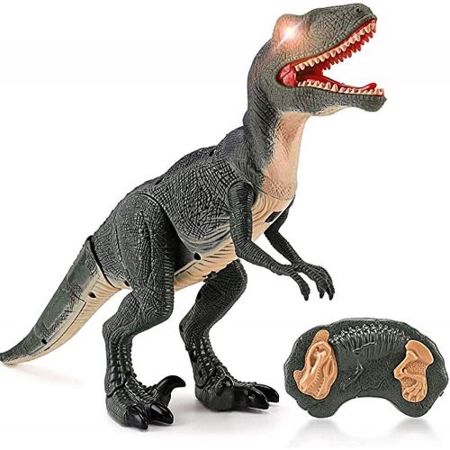 리버티임포트 Liberty Imports Dino Planet Remote Control RC Walking Dinosaur Toy with Shaking Head, Light Up Eyes and Sounds (Triceratops)