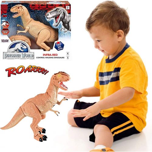 리버티임포트 Liberty Imports Dino Planet Remote Control RC Walking Dinosaur Toy with Shaking Head, Light Up Eyes and Sounds (Triceratops)