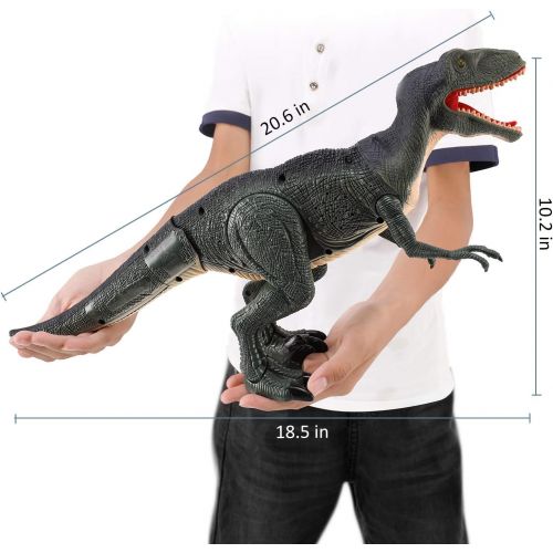 리버티임포트 Liberty Imports Dino Planet Remote Control RC Walking Dinosaur Toy with Shaking Head, Light Up Eyes and Sounds (Triceratops)