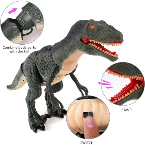 리버티임포트 Liberty Imports Dino Planet Remote Control RC Walking Dinosaur Toy with Shaking Head, Light Up Eyes and Sounds (Triceratops)