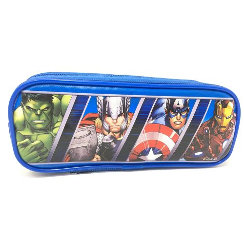  Licensed Avengers Marvel Avengers Character Authentic Licensed Wallet, Pencil Case, Sling Backpack Bag-3 Items-Blue