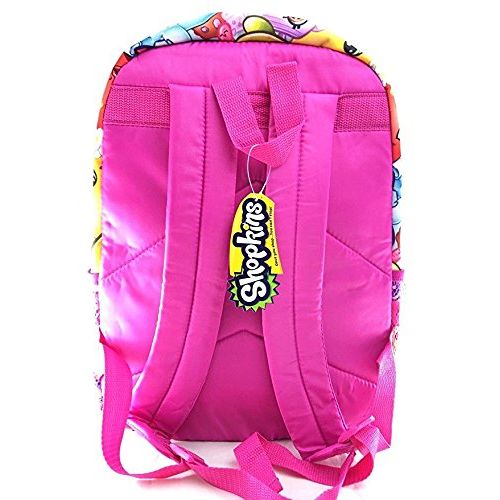  Licensed Shopkins New Arrive Shopkins Allover Print Girls 16 Canvas Pink School Backpack