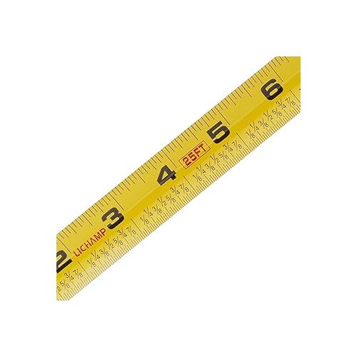  LICHAMP Tape Measure 25 ft, 6 Pack Bulk Easy Read Measuring Tape Retractable with Fractions 1/8, Measurement Tape 25-Foot by 1-Inch