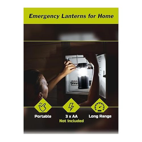  Lichamp Led Lantern Camping Light, 4 Pack Battery Operated Lanterns for Power Outages Indoor Emergency Outdoor Camping Hiking Kit, J004GY