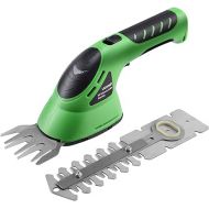 Lichamp 2-in-1 Electric Hand Held Grass Shear Hedge Trimmer Shrubbery Clipper Cordless Battery Powered Rechargeable for Garden and Lawn, CGS-3602 Grass Green