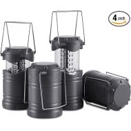 Lichamp 4 Pack LED Camping Lanterns, Battery Powered Camping Lights LED Super Bright Collapsible Flashlight Portable Emergency Supplies Kit, A4GY