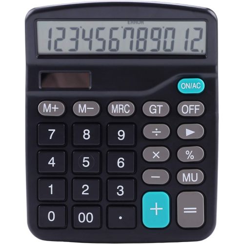  LICHAMP Desk Calculators with Big Buttons and Large Display, Office Desktop Calculator Basic 12 Digit with Solar Power and AA Battery (Included), 4 Bulk Pack